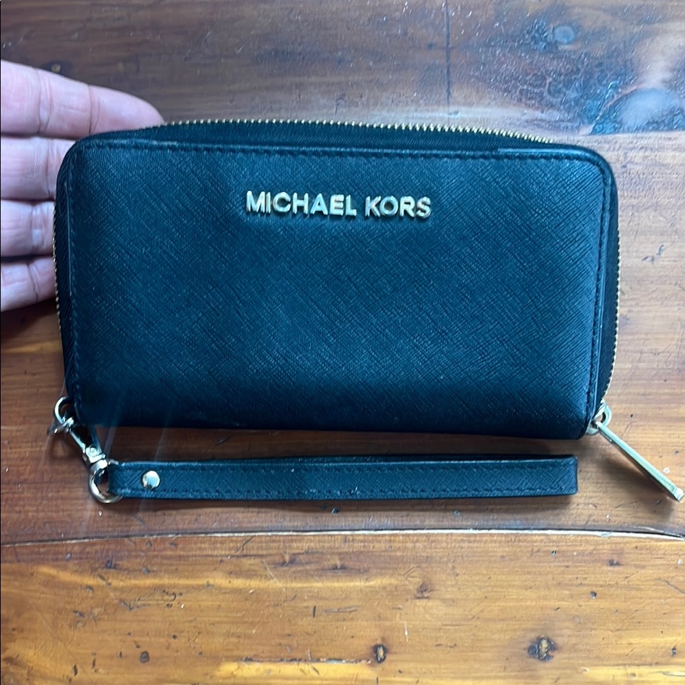 Michael Kors Black Wristlet Clutch